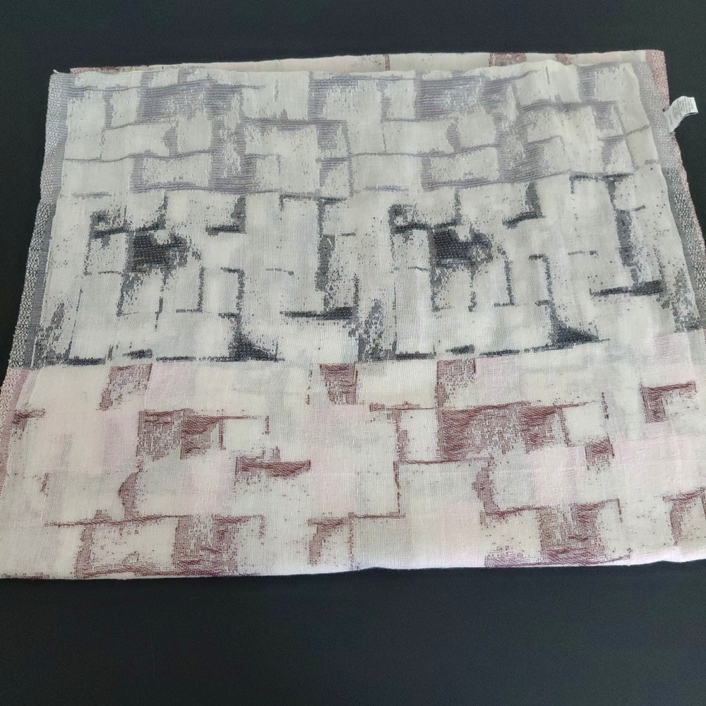 J. Jill Pure Jill Cotton Cream Gray Pink Geometric Confetti Infinity Scarf Chic - Picture 2 of 7